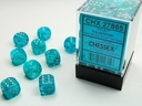 Dice: Chessex - Cirrus - 12mm D6 (x36) - Aqua/silver