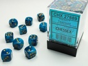 Dice: Chessex - Phantom - 12mm D6 (x36) - Teal/gold