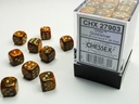 Dice: Chessex - Glitter - 12mm D6 (x36) - Gold/silver