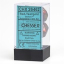 Dice: Chessex - Gemini - Poly Set (x7) - Red-Teal/Gold
