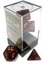 Dice: Chessex - Glitter - Poly Set (x7) - Ruby/Gold
