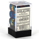 Dice: Chessex - Nebula, Luminary - 16mm D6 (x12) - Primary/Blue