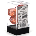 Dice: Chessex - Nebula, Luminary - Poly Set (x7) - Red/Silver